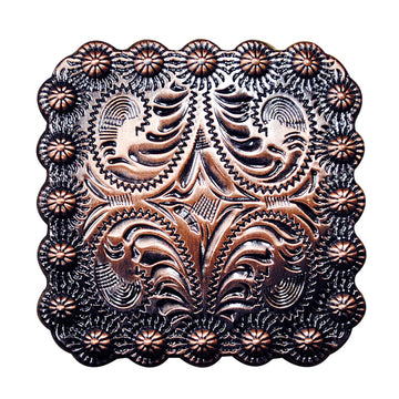 Western Screw Back Concho Floral Carved Copper Saddle Bling Cowgirl